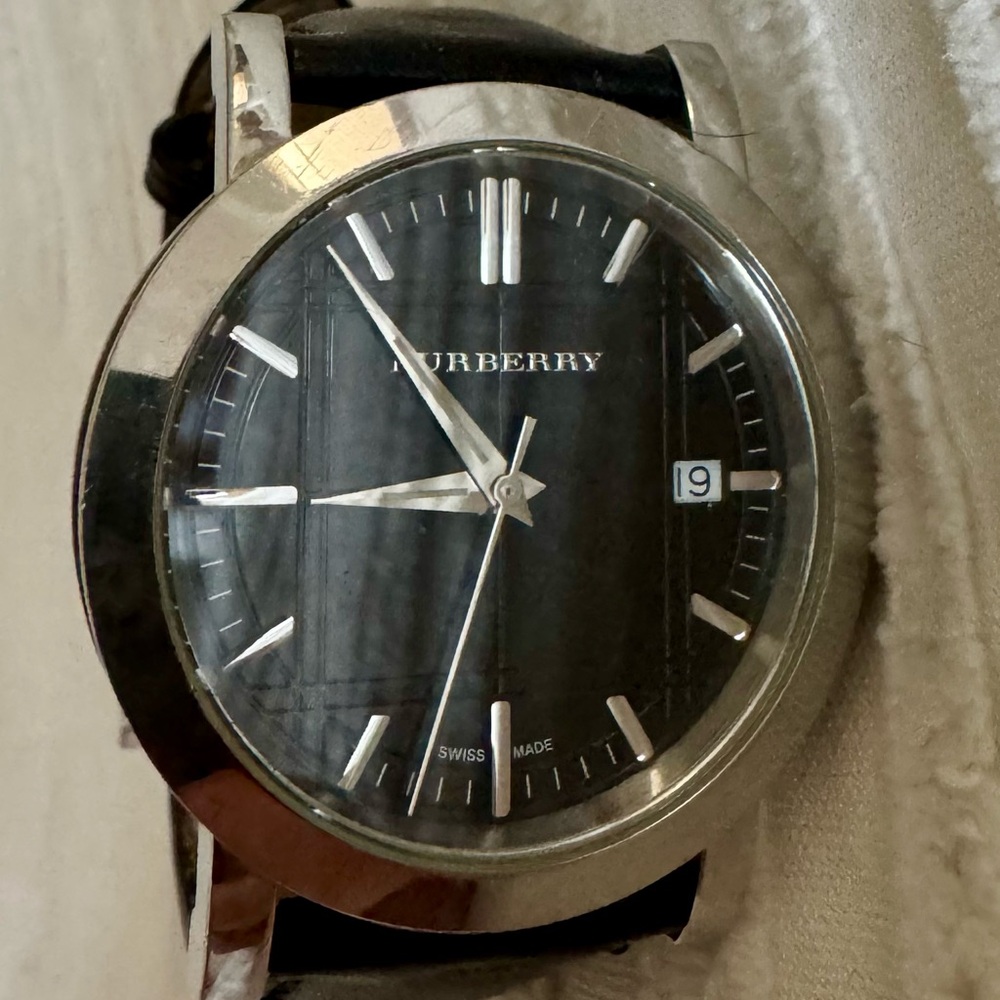 Burberry Silver and Black Watch